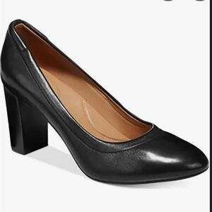 Clarks Black Block Heel Pumps